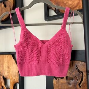 Pistola Pink Knit Crop Top
